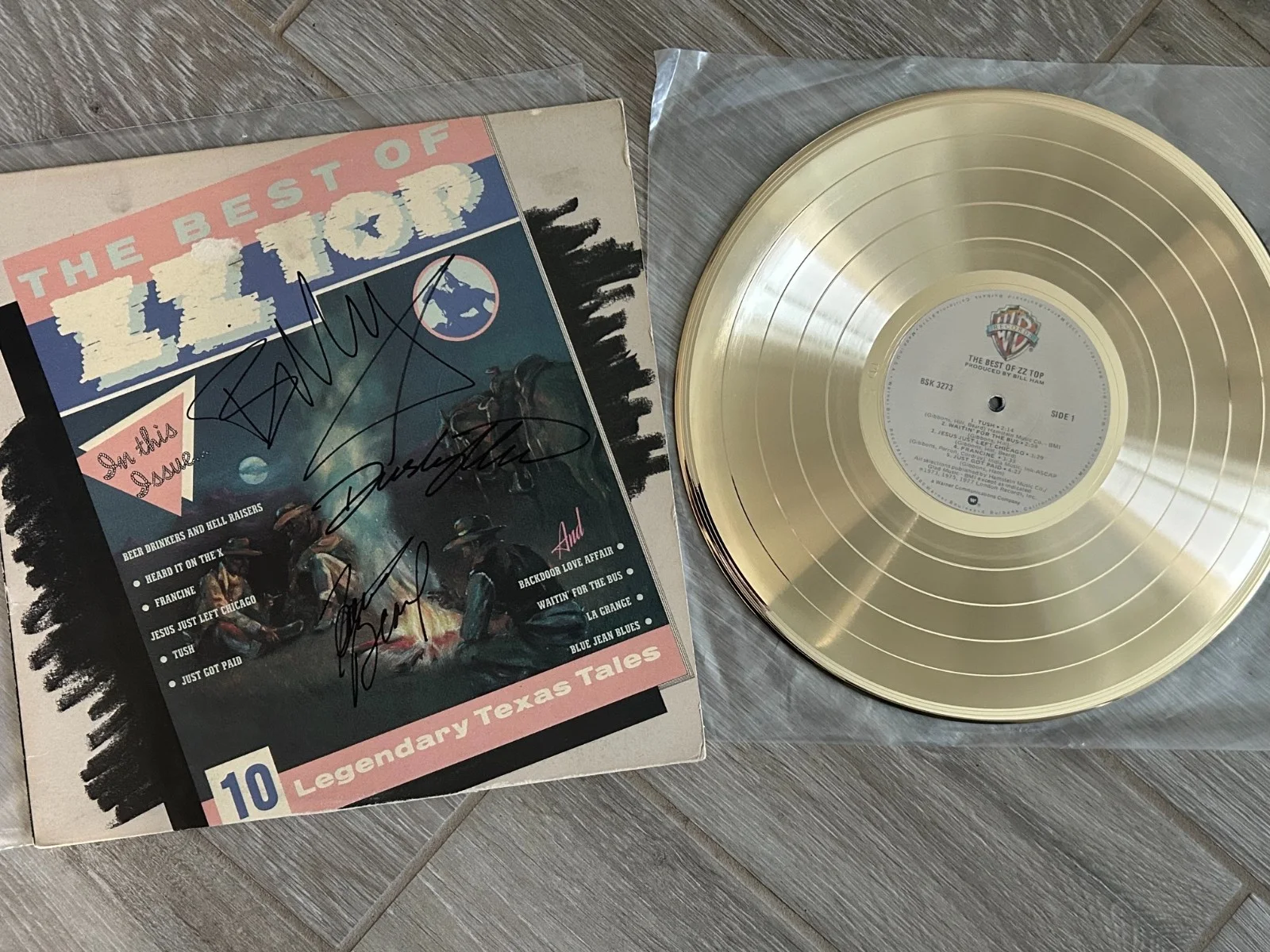 ZZ TOP All 3 original band, SIGNED BEST of ZZ TOP LP/VINYL W/RSG Certificate!, изображение 3