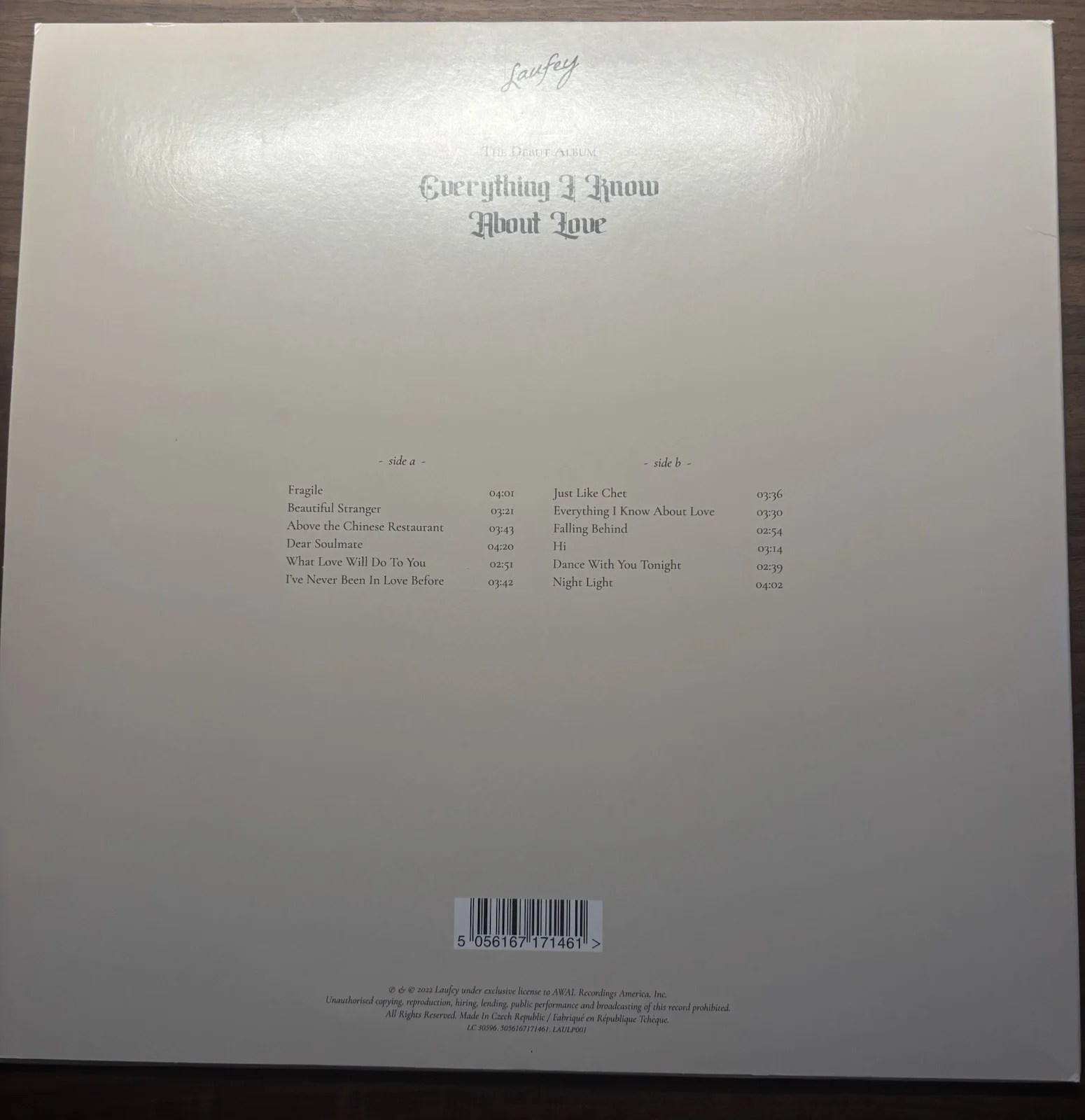 Laufey Signed "Everything I Know About Love" Vinyl Record LP, image 2
