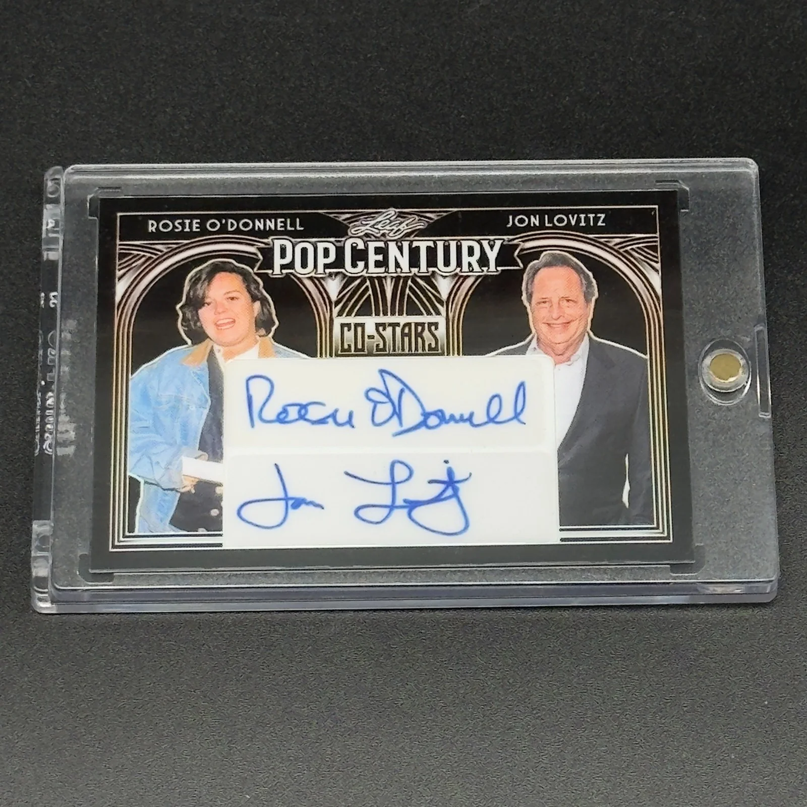 Rosie O'Donnell & Jon Lovitz — Rosie O'Donnell & Jon Lovitz Signed Leaf Pop Century Card Autographed #2/3