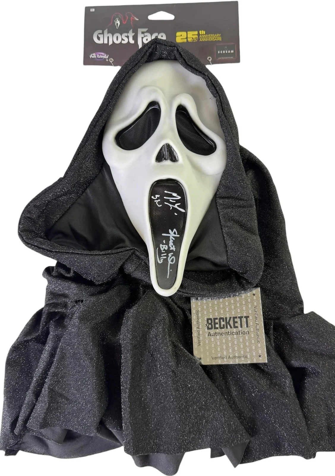 Skeet Ulrich & Matthew Lillard — Skeet Ulrich & Matthew Lillard signed Mask 25th Ghostface Scream Beckett