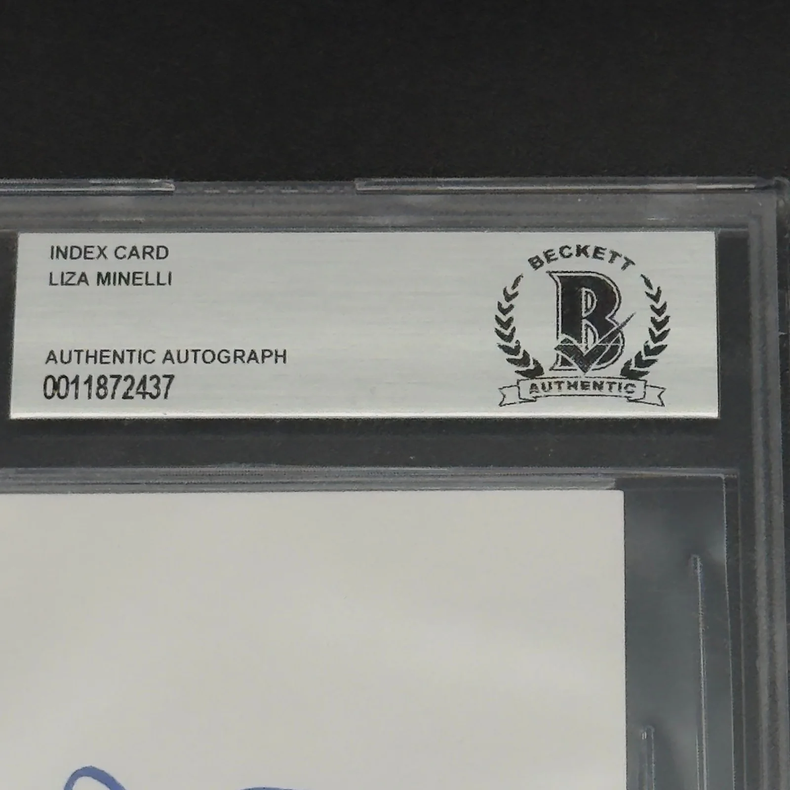 Liza Minnelli — Liza Minnelli Signed Index Card Slabbed Beckett Authentic Autograph Error!, image 2