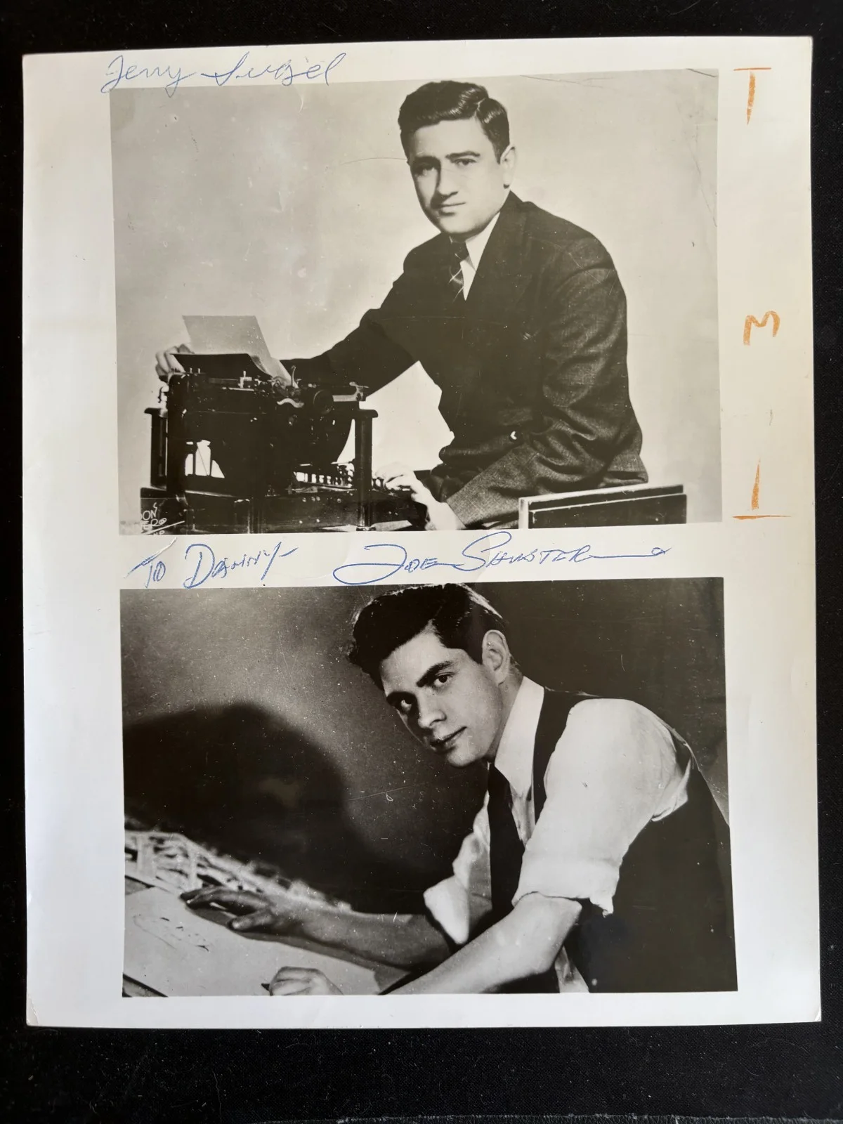 Jerry Siegel, Joe Shuster — Siegel & Shuster Signed 8x10 Photo JSA LOA Superman Creators Autograph