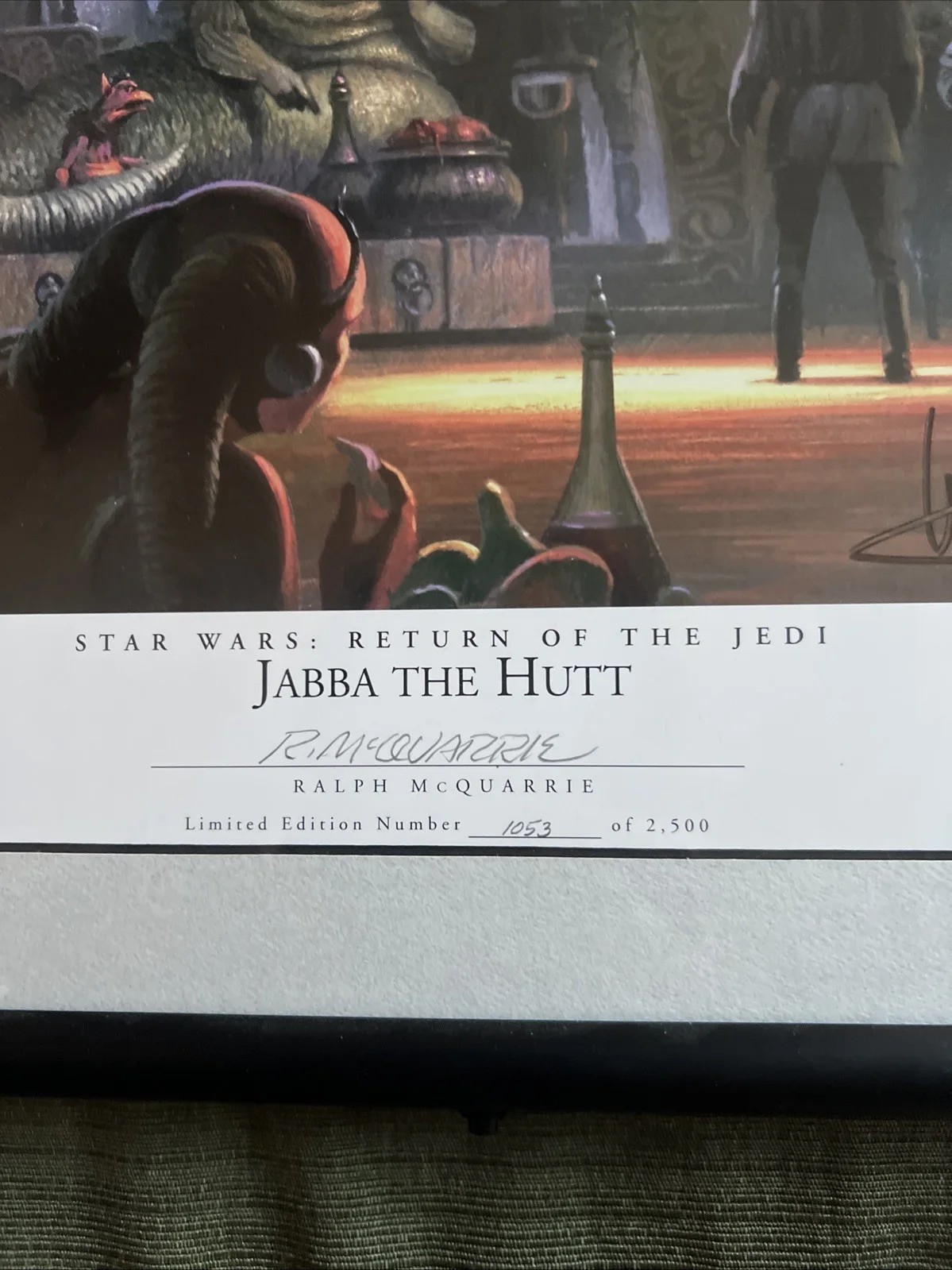 ROTJ Jabba The Hutt Signed Mark Hamill Ralph McQuarrie Lithograph w/ COA, изображение 4