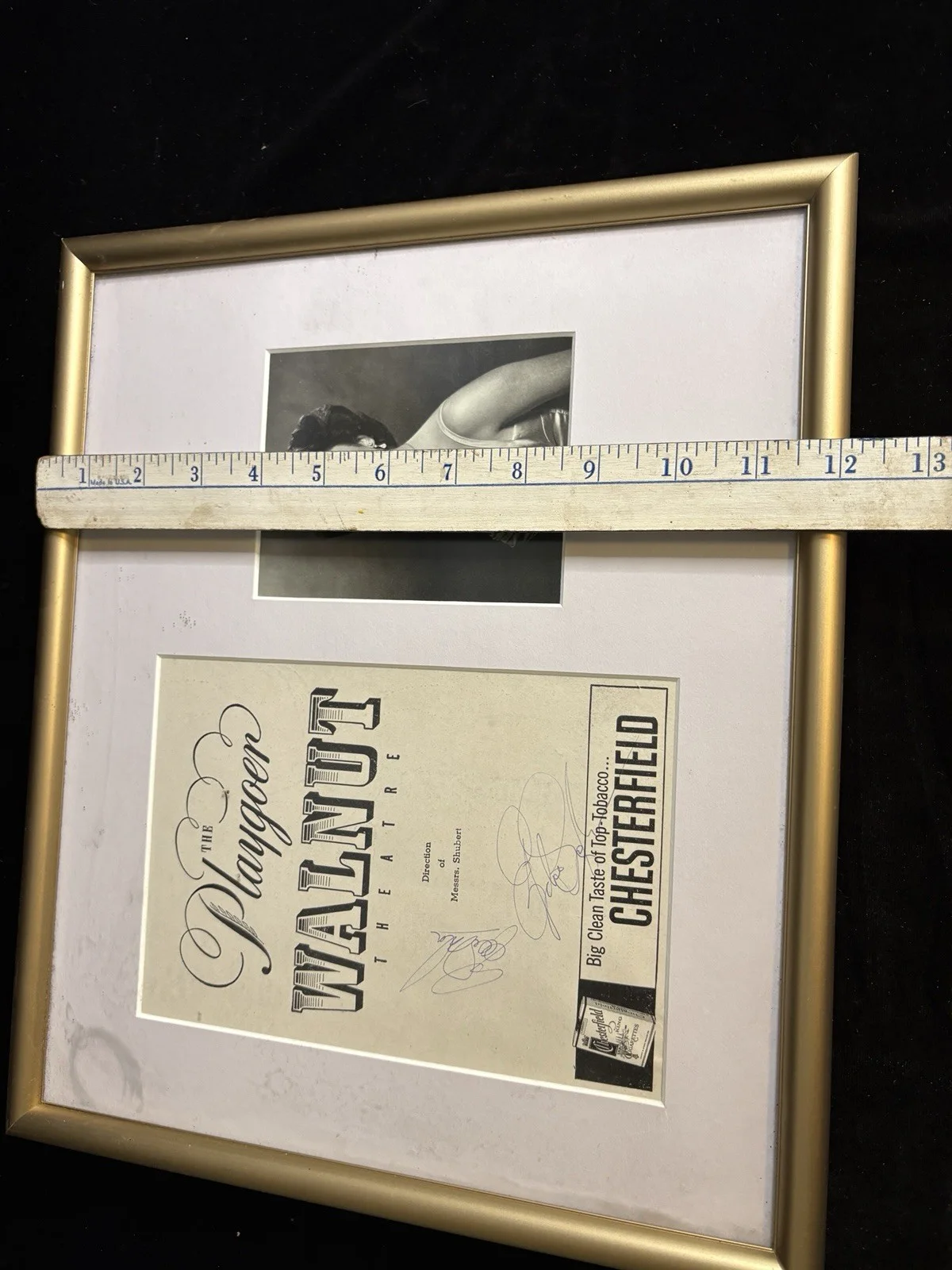 Elizabeth Taylor Signed Vintage Walnut Theatre Playbill & Photo Framed Display, image 5