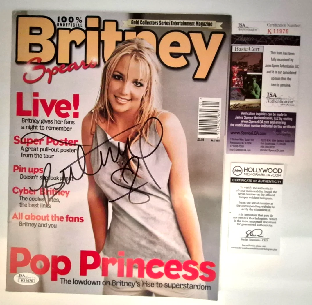 BRITNEY SPEARS SIGNED AUTOGRAPHED FAN MAGAZINE RARE FULL EARLY AUTO JSA COA, изображение 2