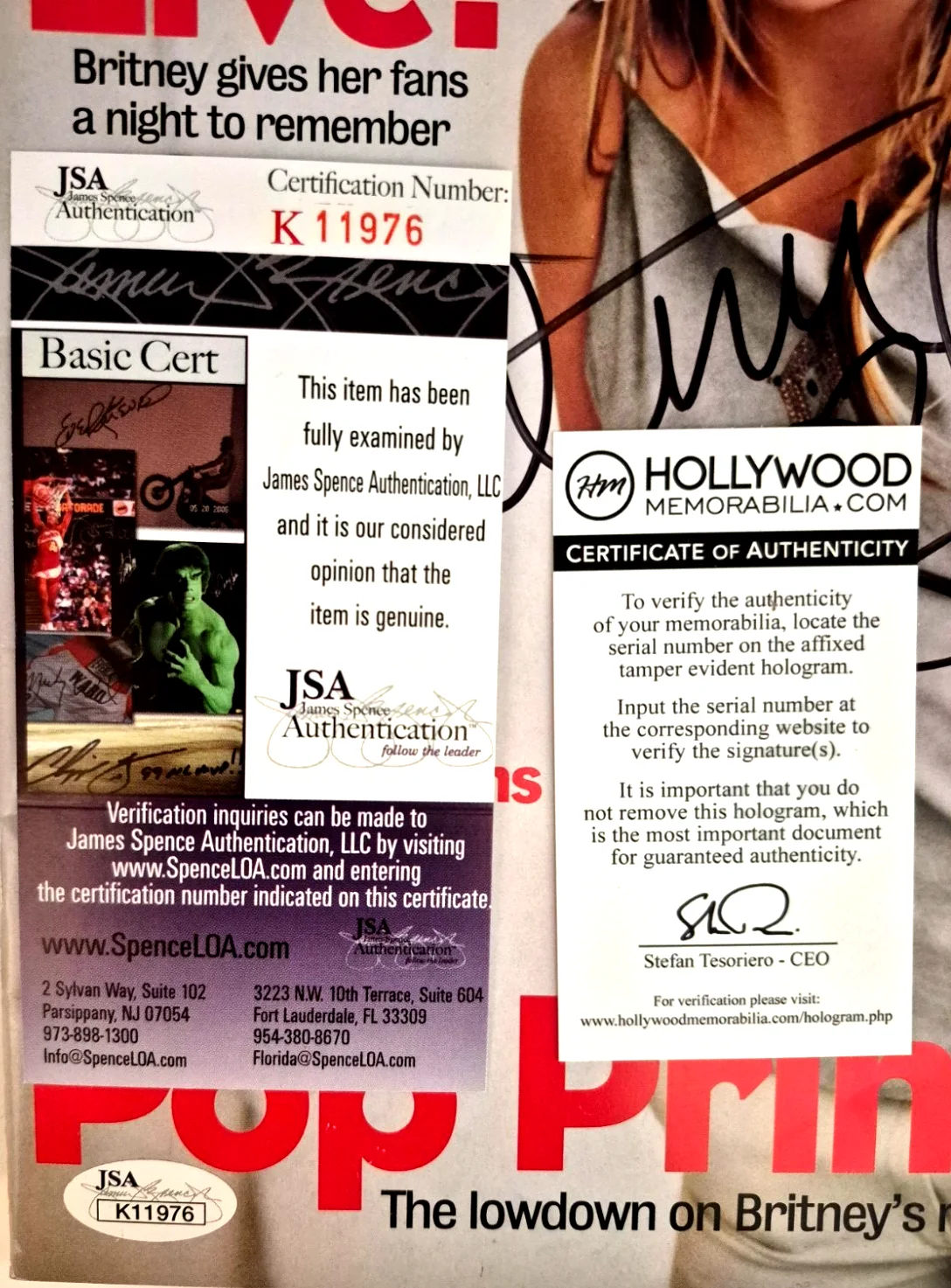 BRITNEY SPEARS SIGNED AUTOGRAPHED FAN MAGAZINE RARE FULL EARLY AUTO JSA COA, изображение 4