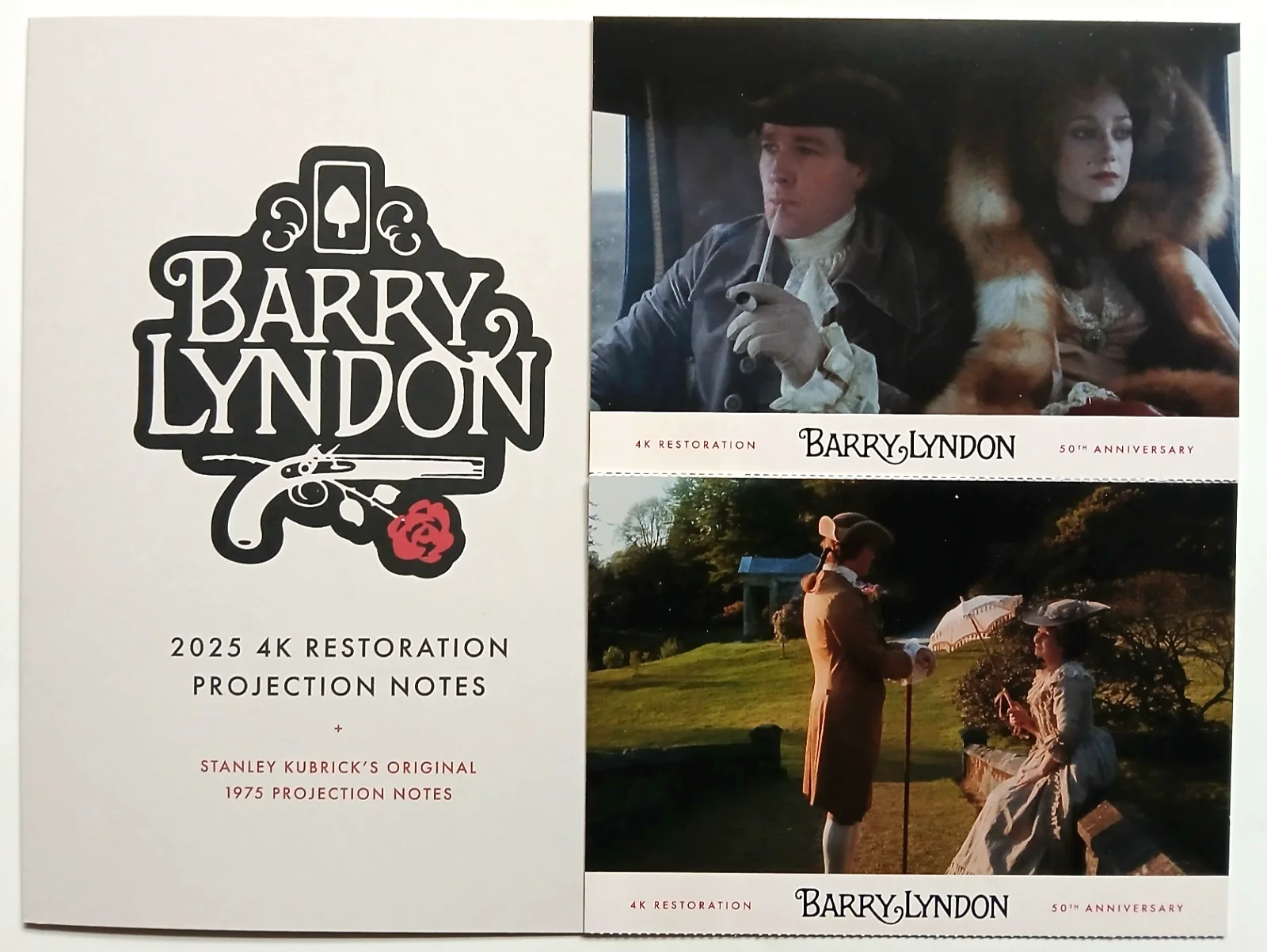 Barry Lyndon Stanley Kubrick 50th Anniversary Projection Notes & Film Postcards, изображение 2