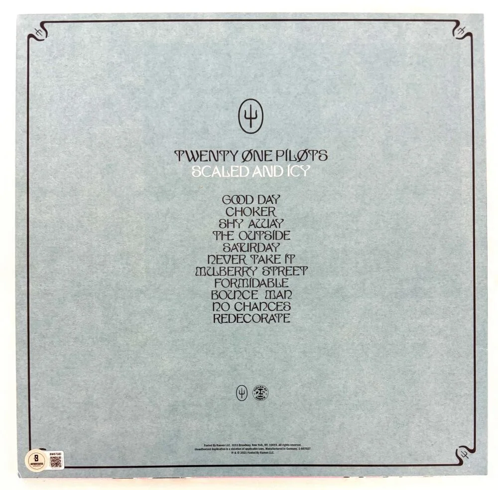 Josh Dun, Tyler Joseph — Twenty One Pilots Signed Autograph Scaled and Icy Album Vinyl Record w/ BAS COA, image 2