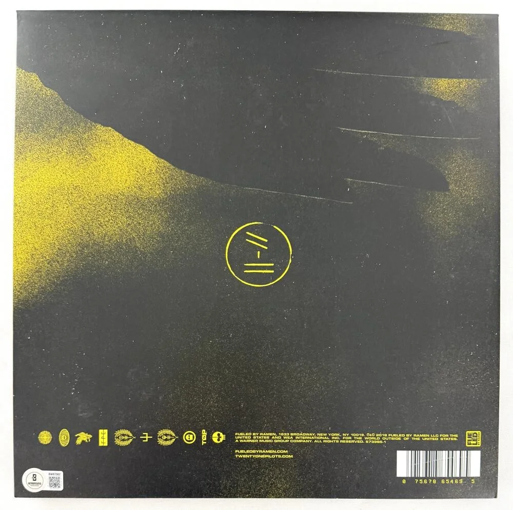 Josh Dun, Tyler Joseph — Twenty One Pilots Band x2 Signed Autograph Trench Album Vinyl Record Beckett COA, изображение 2