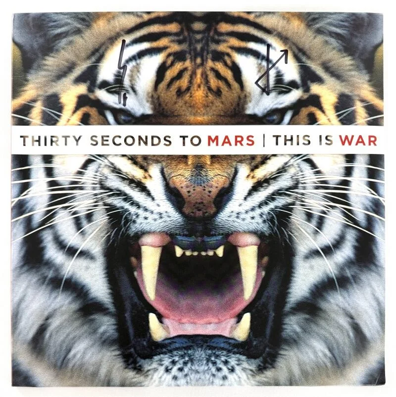 Jared Leto, Shannon Leto — Thirty Seconds to Mars Signed Autograph This is War Album Record LP Beckett COA