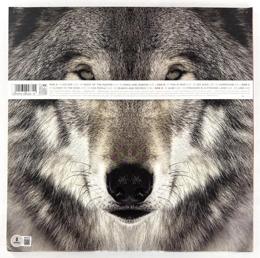 Jared Leto, Shannon Leto — Thirty Seconds to Mars Signed Autograph This is War Album Record LP Beckett COA, image 2