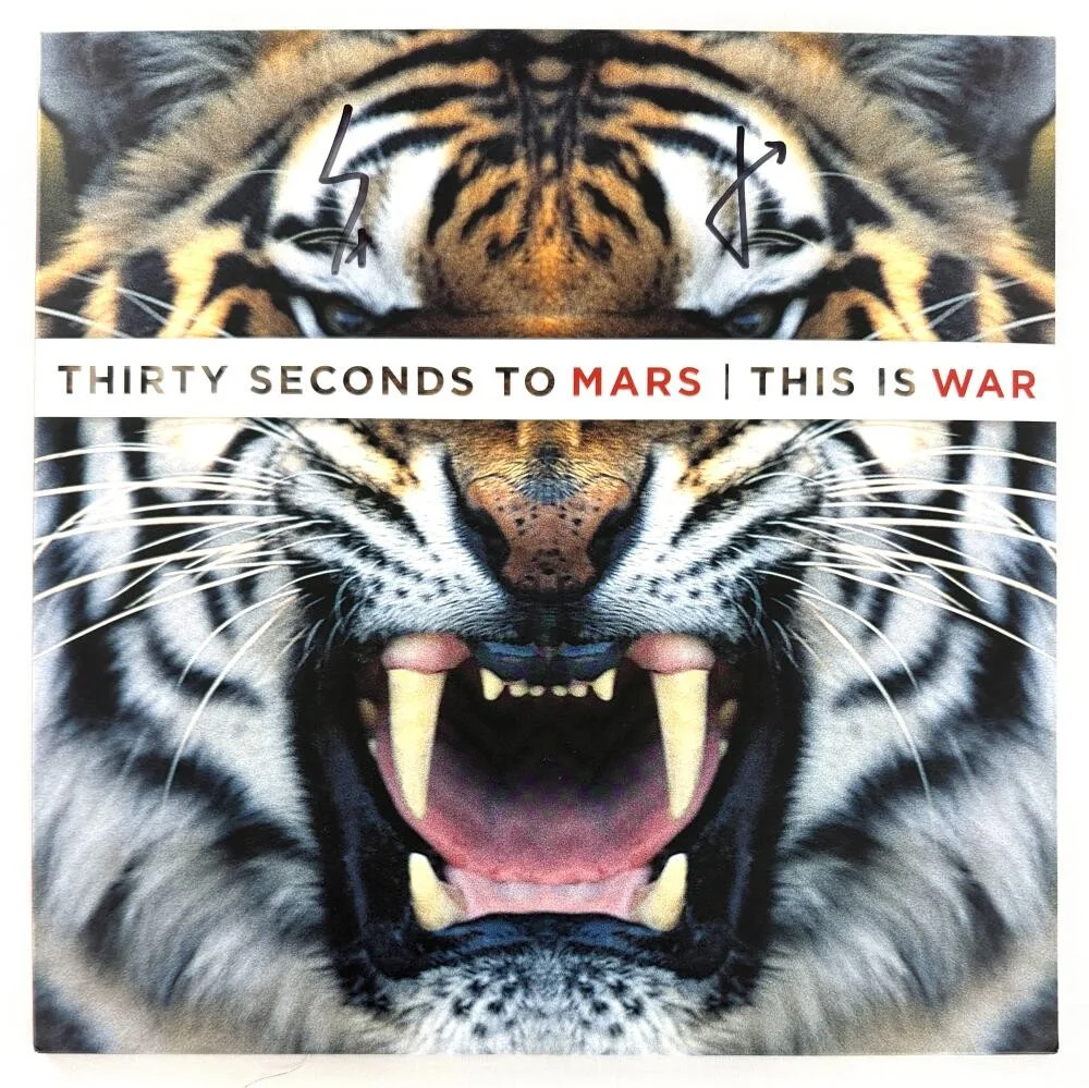 Jared Leto, Shannon Leto — Thirty Seconds to Mars Signed Autograph This is War Album Record w/ Beckett COA