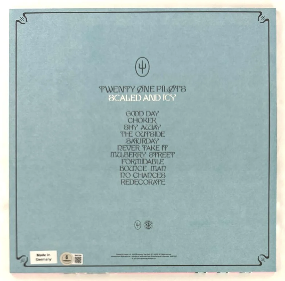 Josh Dun, Tyler Joseph — Twenty One Pilots Signed Autograph Scaled and Icy Album Vinyl Record Beckett COA, изображение 2