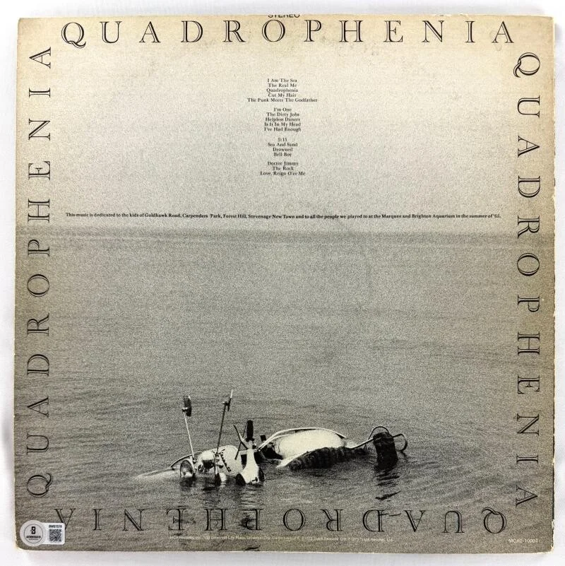 Pete Townshend — Pete Townshend Signed Autograph The Who Quadrophenia Album Record w/ Beckett COA, изображение 2