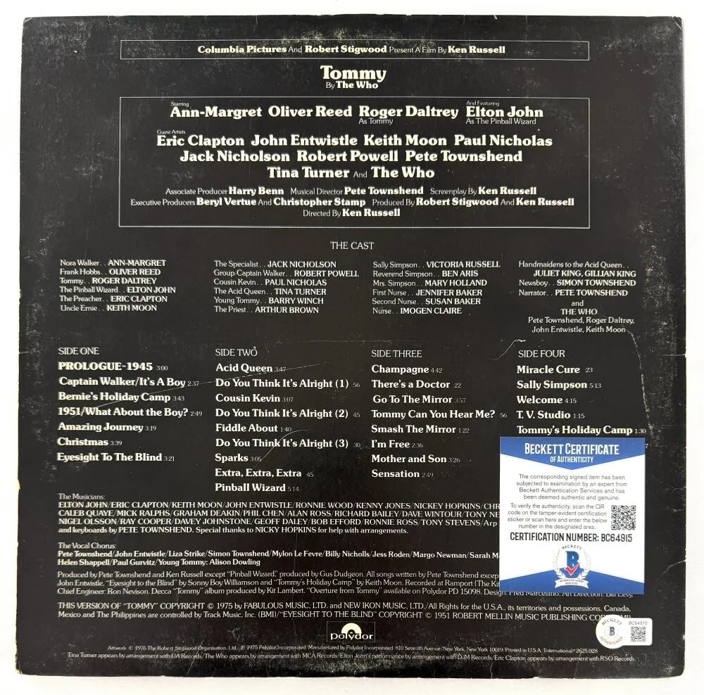 Pete Townshend — Pete Townshend Signed Autograph The Who Tommy Movie Album Record w/ Beckett COA, изображение 2