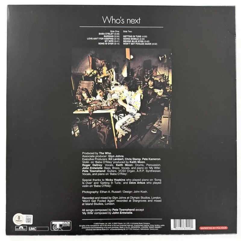 Pete Townshend — Pete Townshend Signed Autograph Who's Next Album Vinyl Record LP w/ Beckett COA, изображение 2