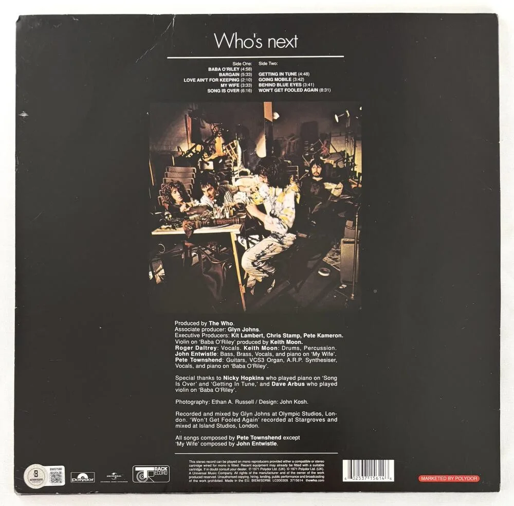 Roger Daltrey — Roger Daltrey The Who Signed Autograph Who's Next Album Vinyl Record Beckett COA, изображение 2