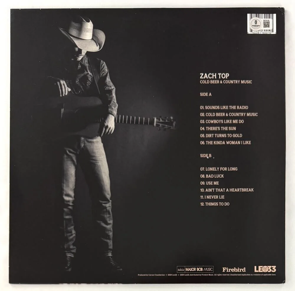 Zach Top — Zach Top Signed Autograph Cold Beer & Country Music Album Vinyl Record - Beckett, изображение 2