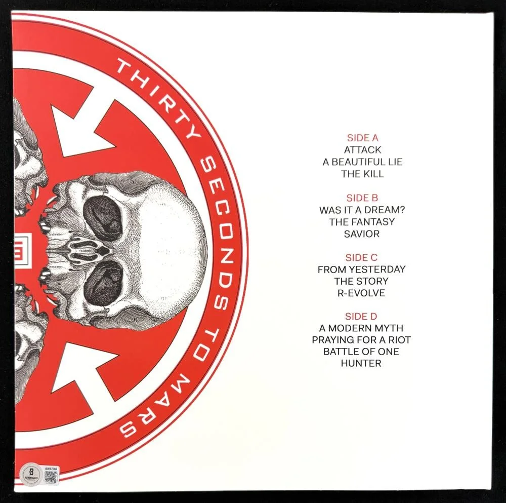 Jared Leto, Shannon Leto — Thirty Seconds to Mars Signed Autograph A Beautiful Lie Album Record Beckett COA, image 2
