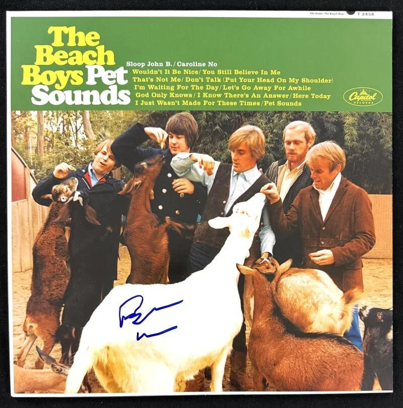 Brian Wilson — Brian Wilson Beach Boys Signed Autograph Pet Sounds Album Record w/ Beckett COA