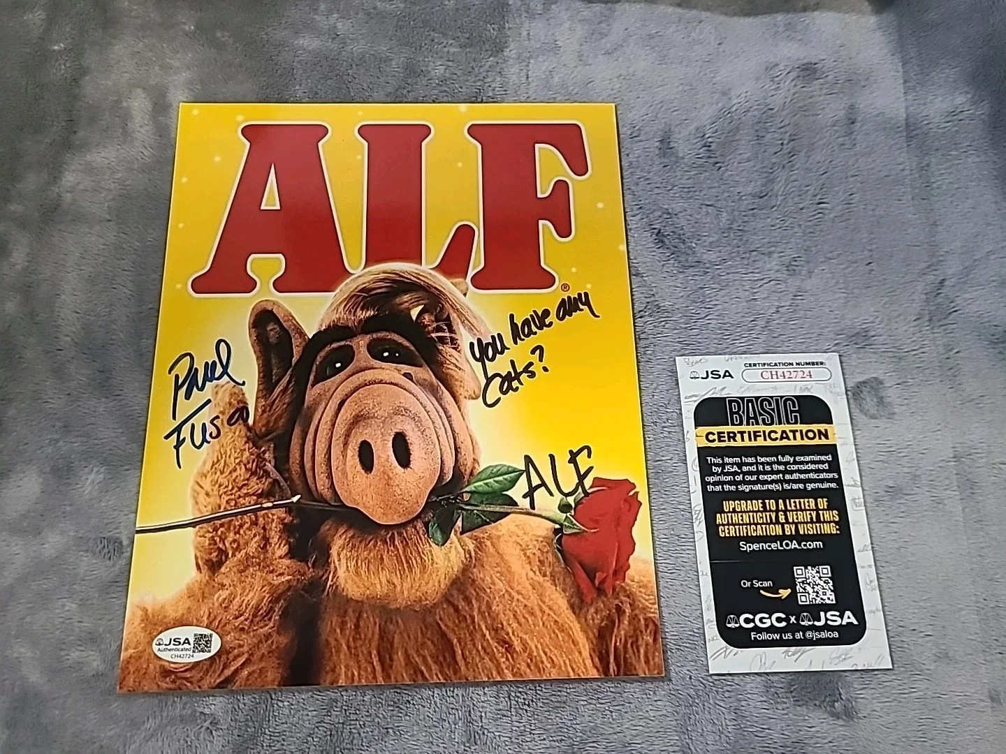Paul Fusco Signed 8" X 10" Photo Alf & You Have Any Cats? & ALF Insc JSA, изображение 2