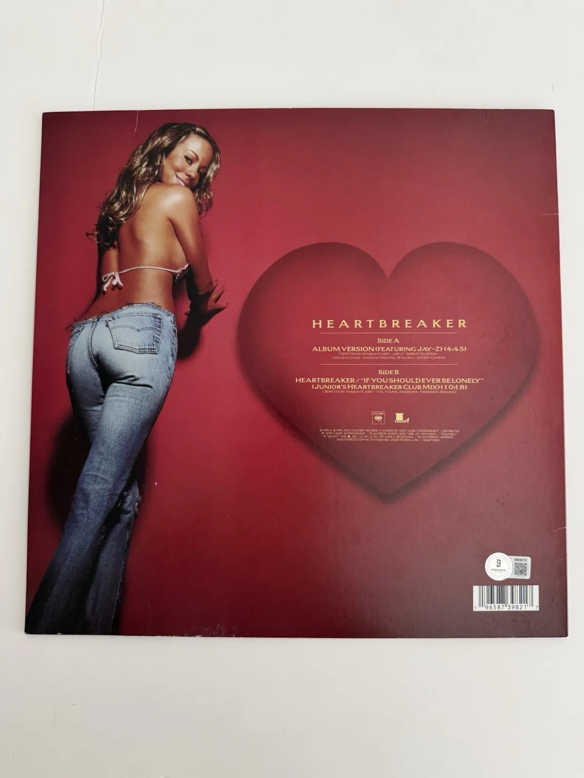 Mariah Carey Heartbreaker Vinyl Signed Beckett Authenticated Autograph, image 3