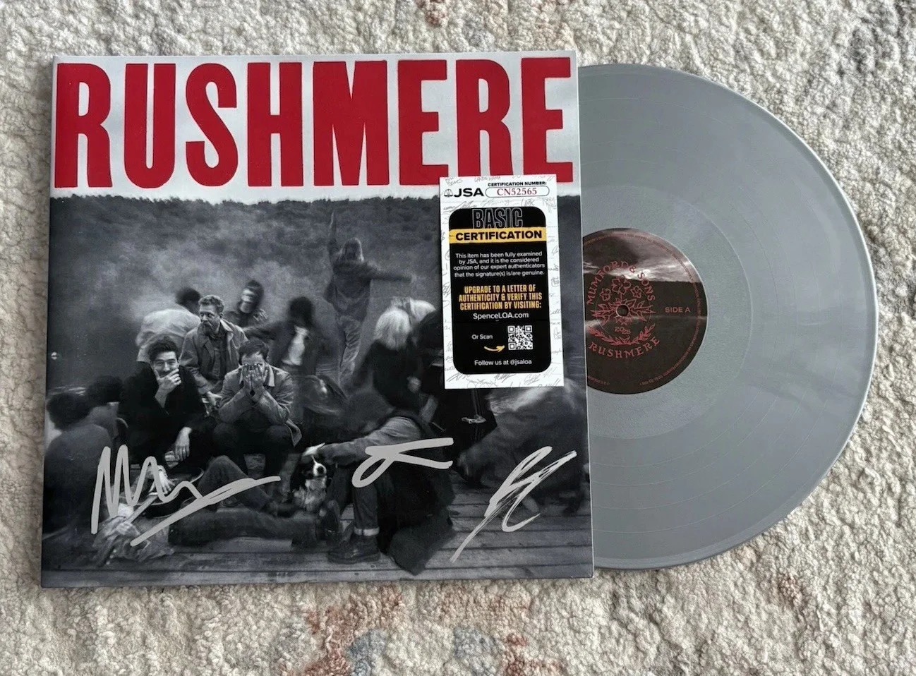 Mumford & Sons Complete Band Signed Autographed Rushmere Vinyl Album JSA COA!, изображение 2