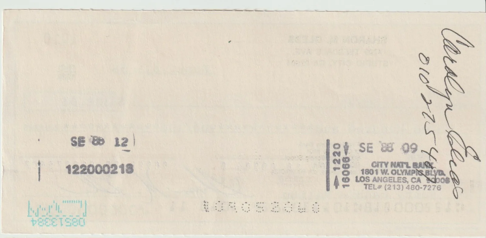Sharon Gless — SHARON GLESS Signed Personal Check - Actor -Switch, Burn Notice, Cagney & Lacey, image 2