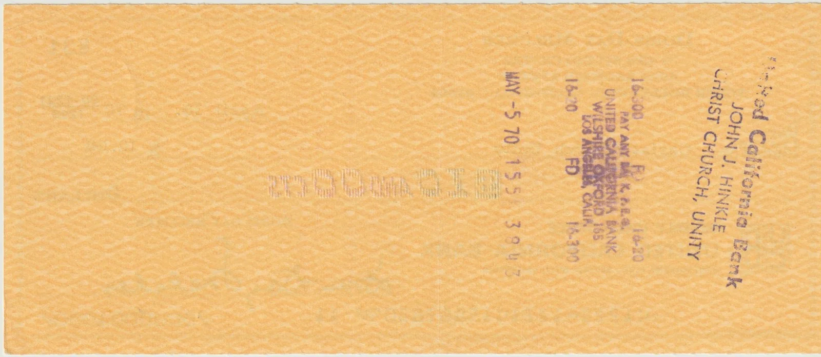 Doris Day — DORIS DAY -Signed Cancelled Bank Check, Leading Actress, Singer "Que Sera, Sera", image 2