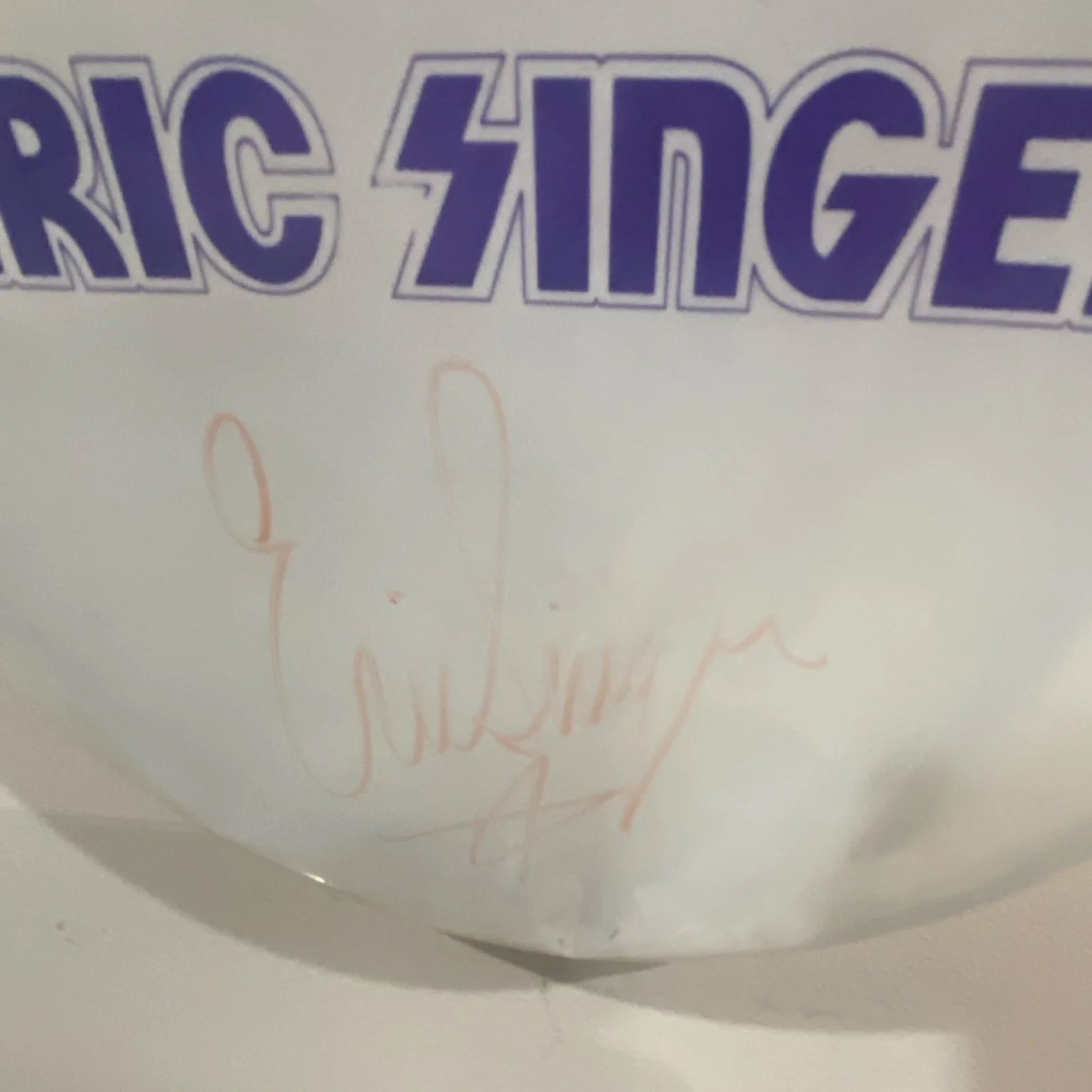 Eric Singer Signed Original Drumhead Autographed White Head w/ Printed Logo, image 2