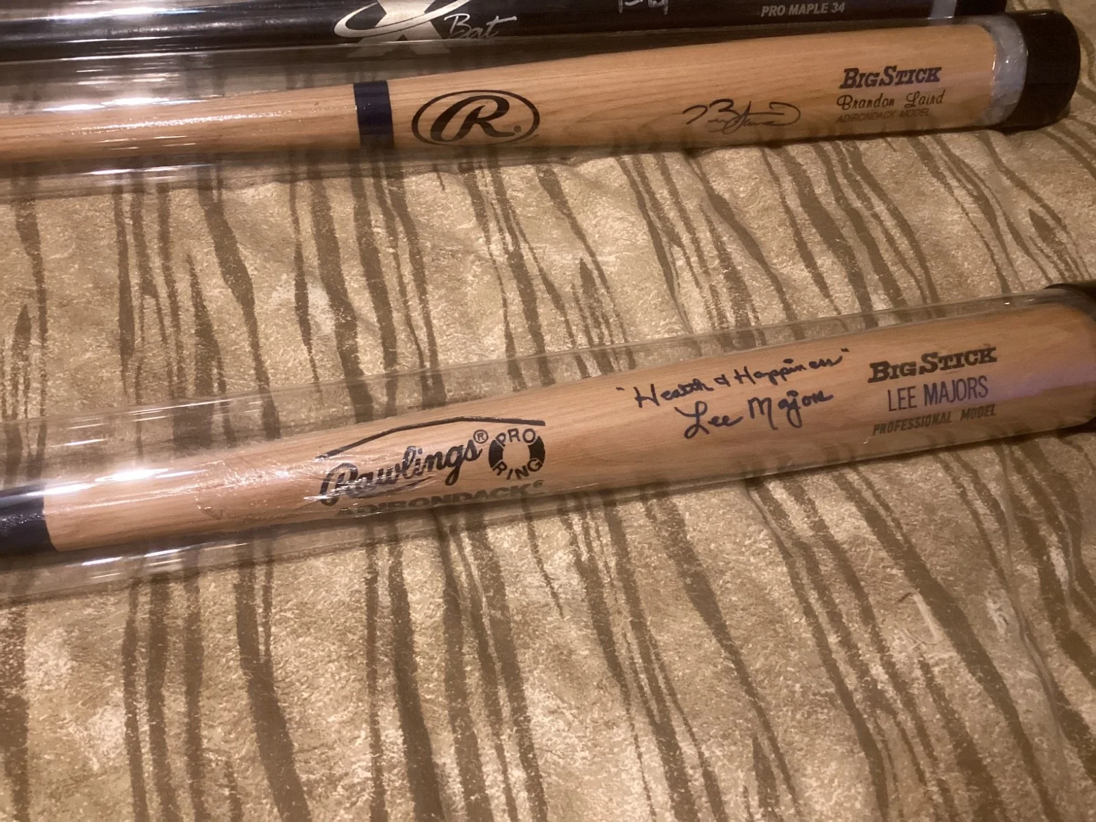 Lee Majors — Actor - Lee Majors - Signed Rawlings Big Stick Tan Baseball Bat, image 2