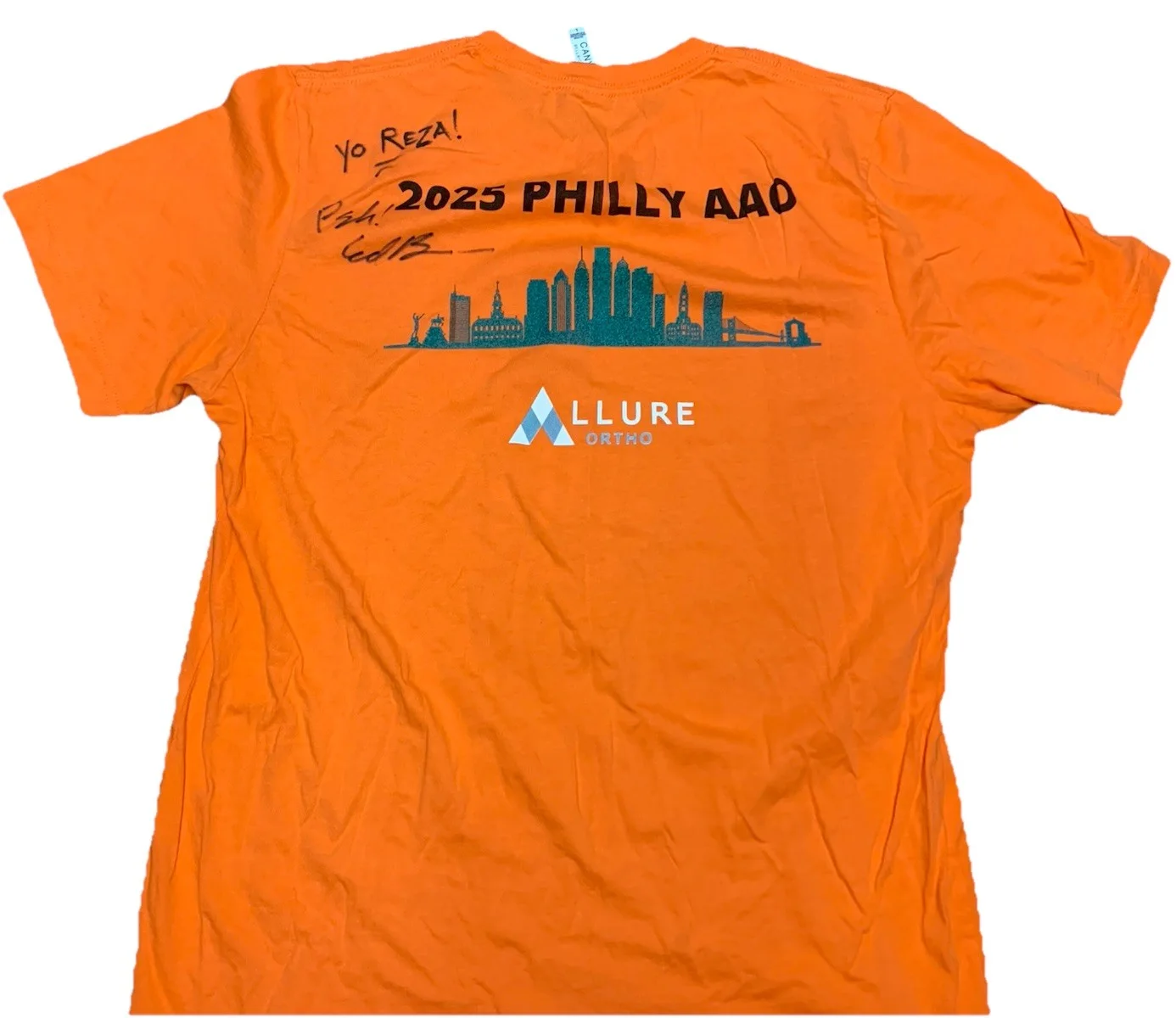 PSH! Ed Bassmaster SIGNED Merch Tshirt YouTube Comedian Large Orange Tee, image 2