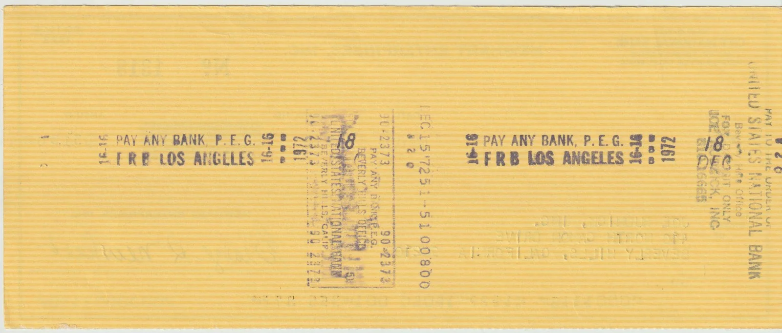 Bob Newhart — BOB NEWHART signed personal check -Actor, Comedian; Dean of the Deadpan Delivery, изображение 2