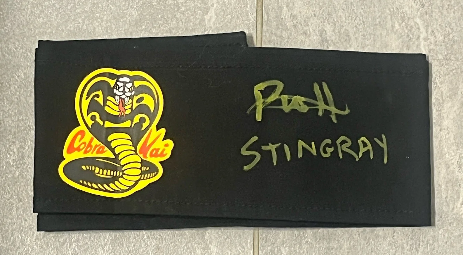 PAUL WALTER HAUSER SIGNED COBRA KAI HEADBAND WHATNOT COA RARE CHRIS FARLEY BIO, image 2
