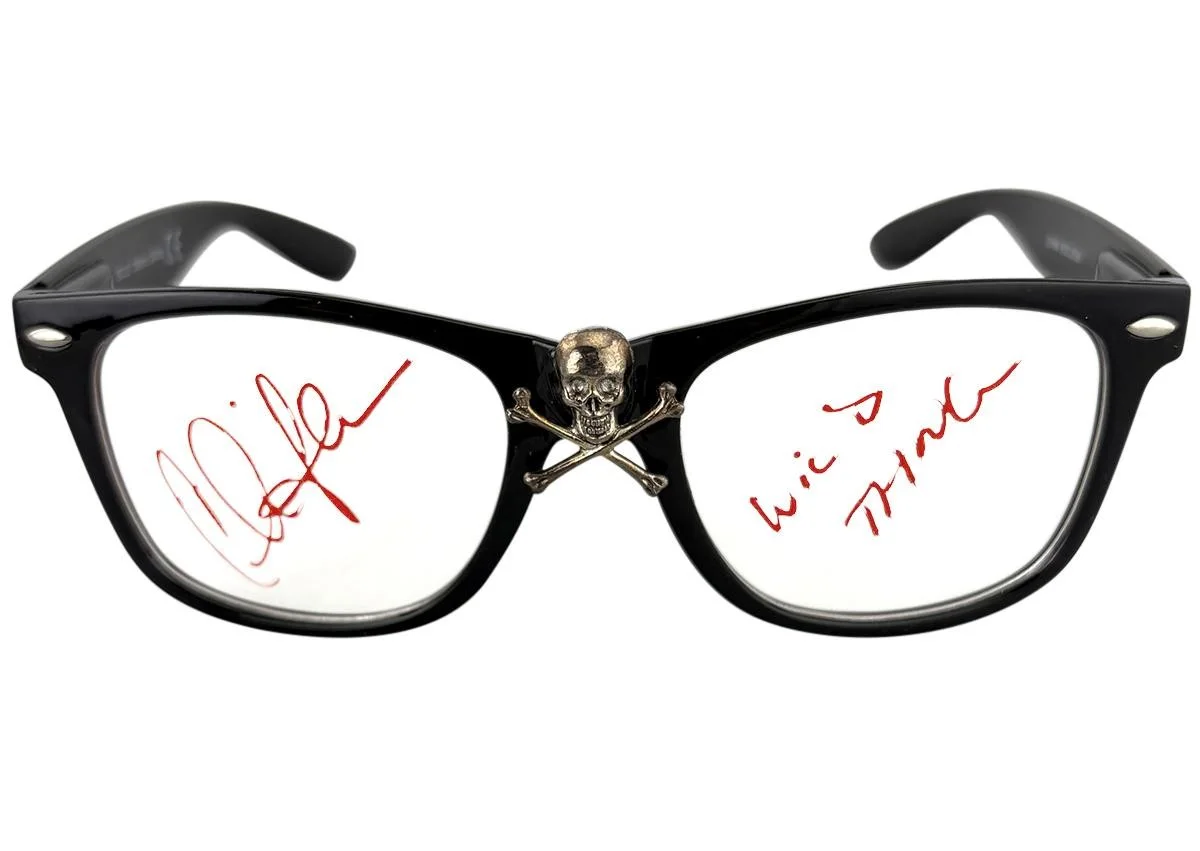 Charlie Sheen — Charlie Sheen Signed Major League Replica Glasses Inscribed Wild Thing TRISTAR, image 2