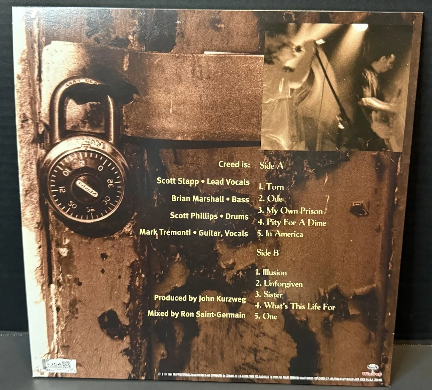 Scott Stapp Signed My Own Prison Vinyl Autographed Album Creed Singer JSA COA, image 3