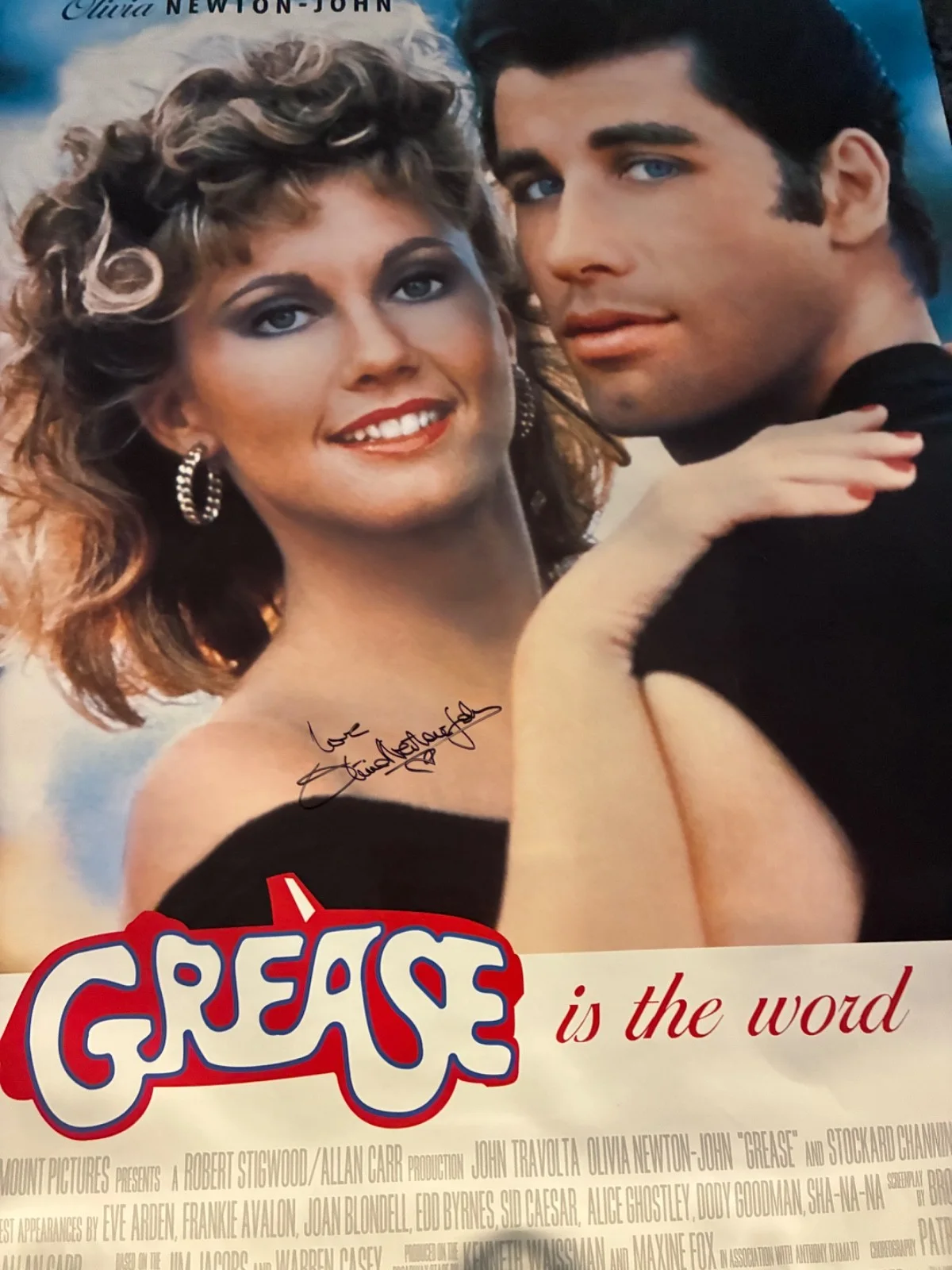 Olivia Newton John — Olivia Newton-John Hand-Signed Grease 20th Anniversary (1998) Movie Poster w/COA, image 2