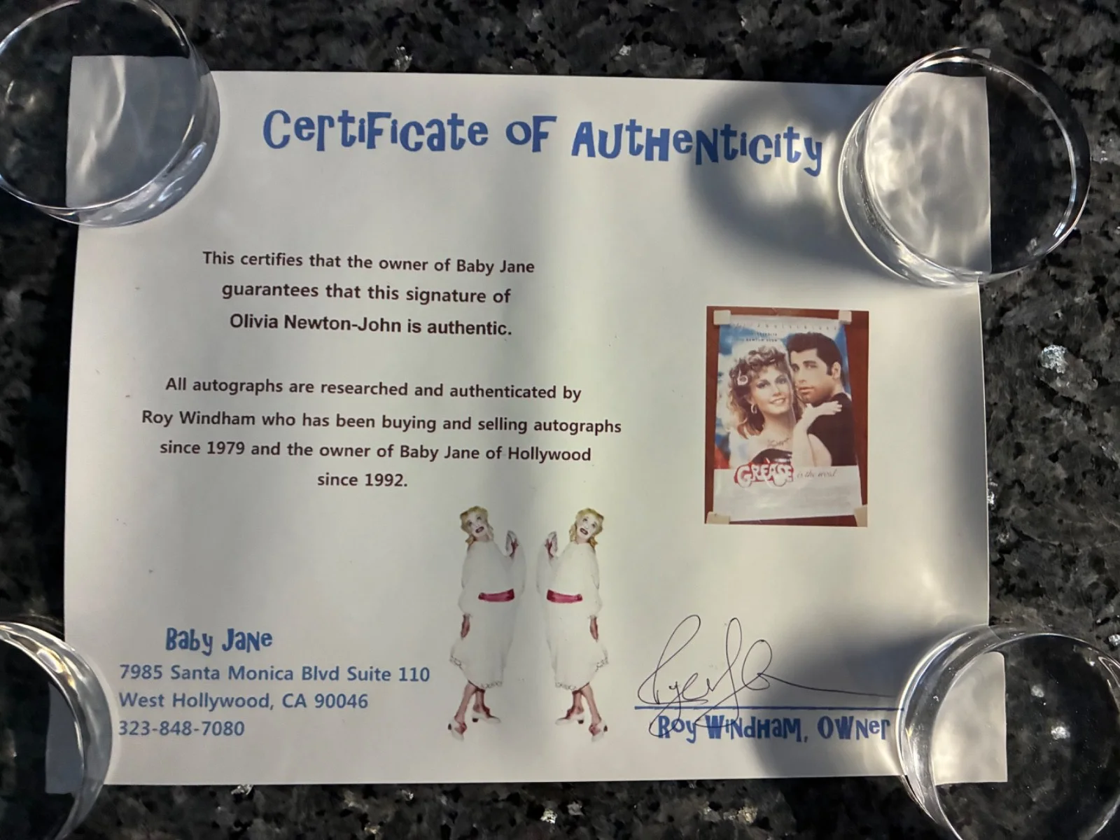 Olivia Newton John — Olivia Newton-John Hand-Signed Grease 20th Anniversary (1998) Movie Poster w/COA, image 5