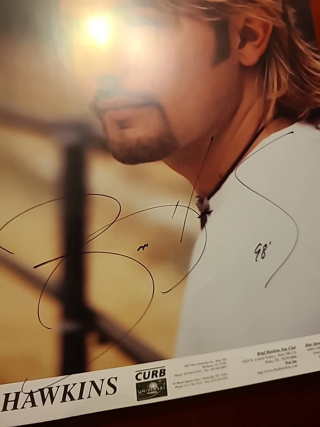 Brad Hawkins Signed 8x10 Curb Records Country Promo Photo Autograph, изображение 3
