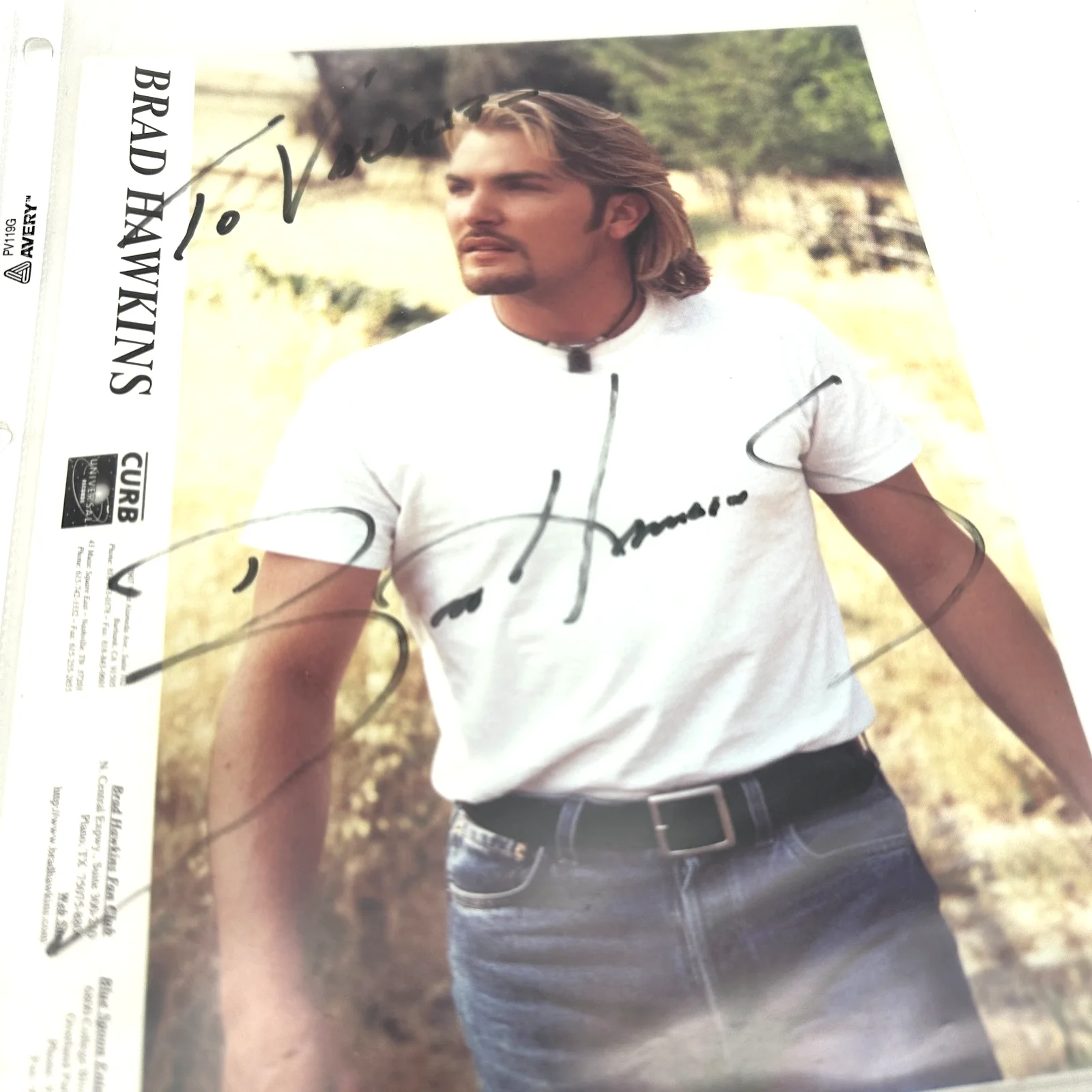 Brad Hawkins Signed 8x10 Curb Records Country Promo Photo Autograph [CS1], изображение 2