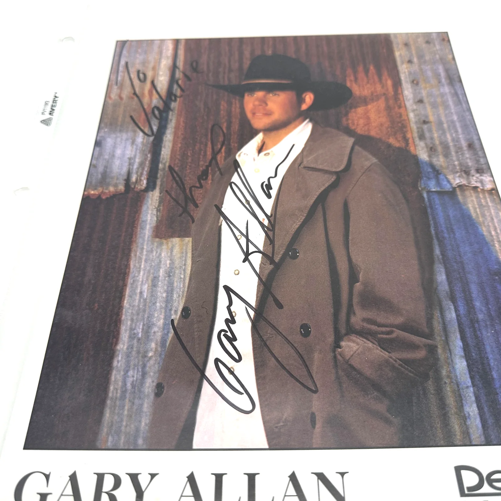 Gary Allan Signed 8x10 Decca Records Promo Photo w Fan Club Insert Auto [CS1], image 2
