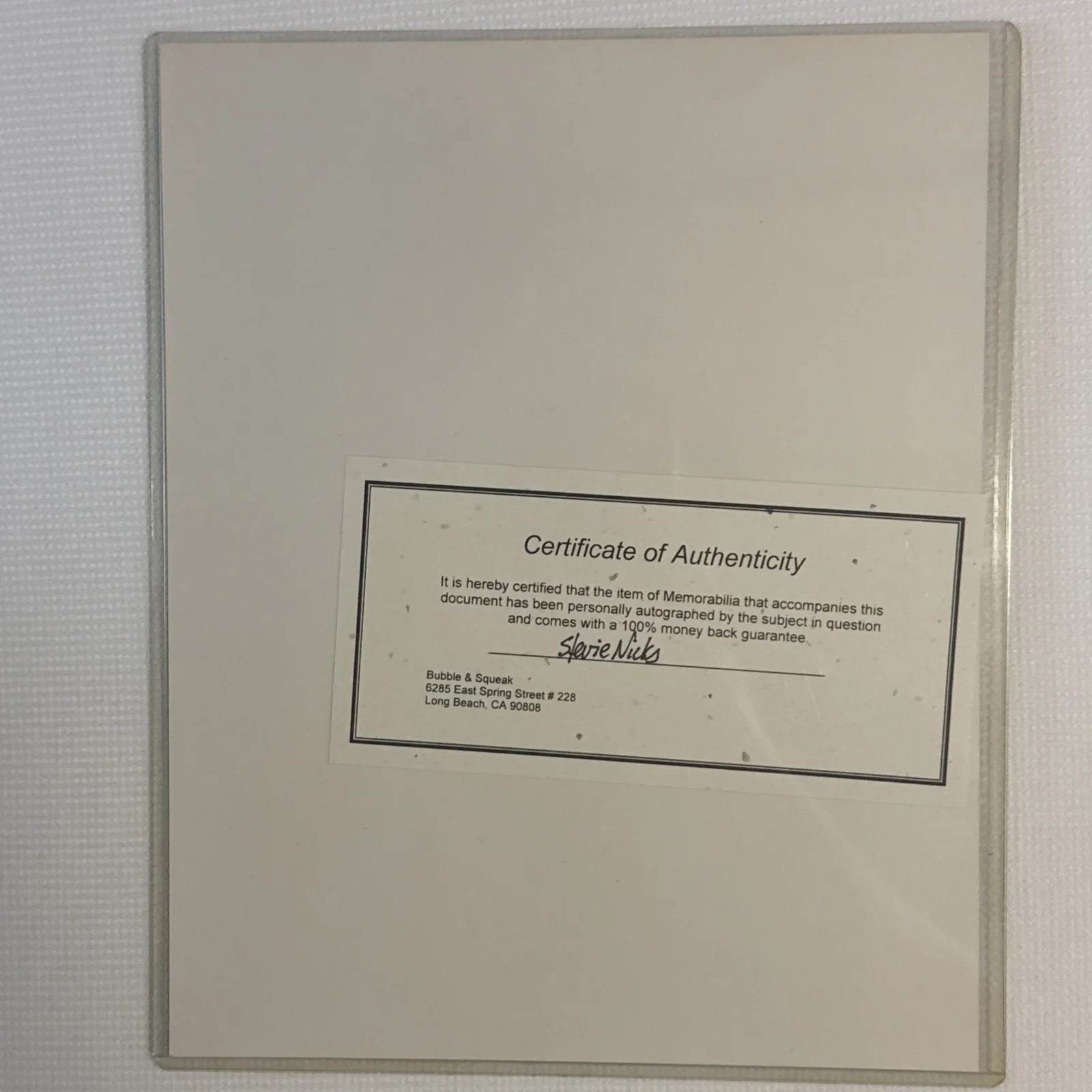 STEVIE NICKS (Fleetwood Mac) Signed 8x10" Authenticated Original Autograph w/COA, image 2