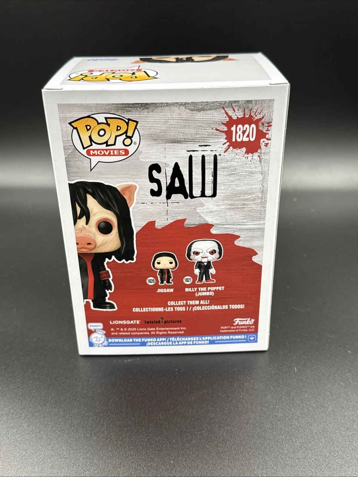 TOBIN BELL — TOBIN BELL & DARREN LYNN BOUSMAN DUEL SIGNED SAW JIGSAW CHASE FUNKO POP 1820 JSA, изображение 2
