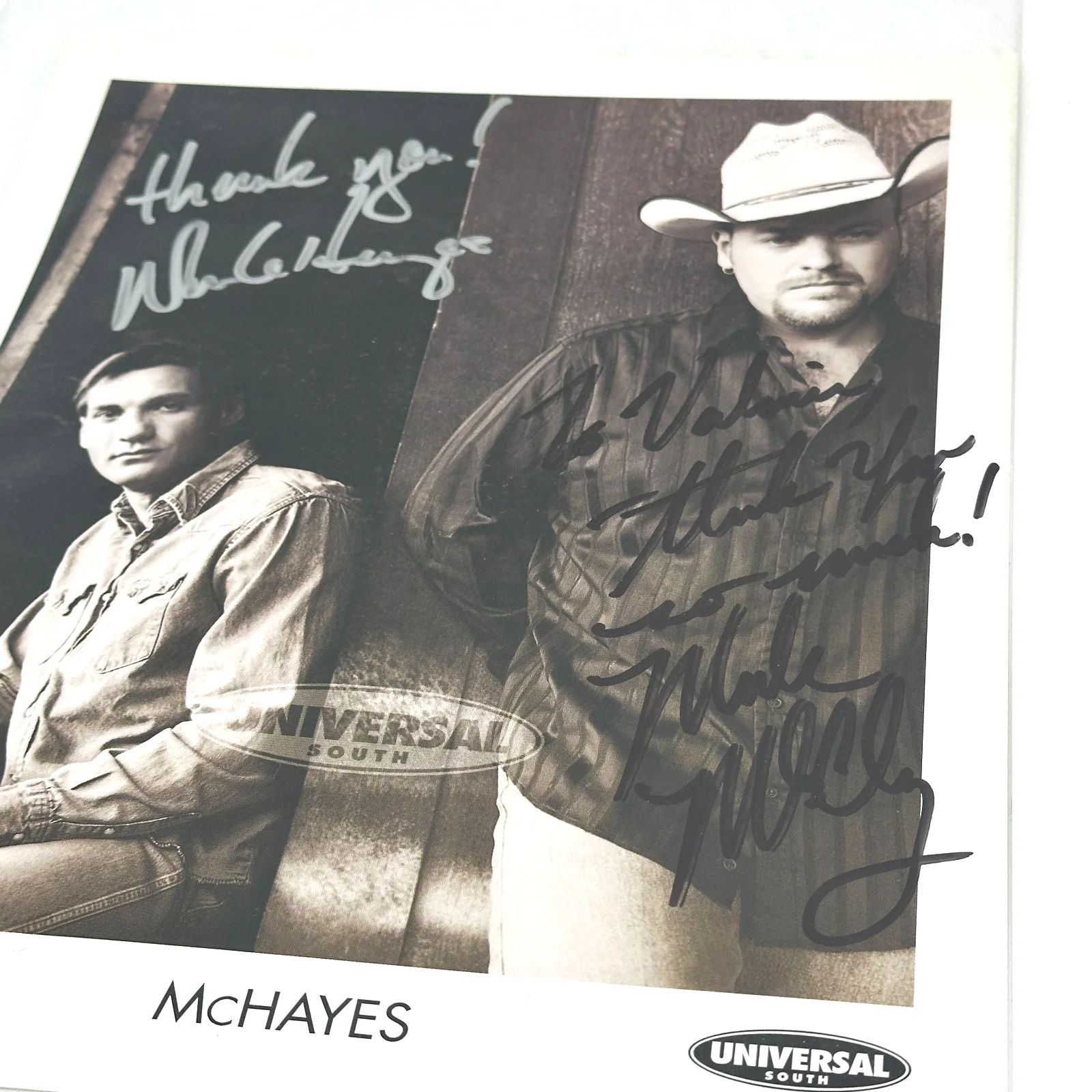 McHayes Signed 8x10 Promo Photo Autographed Universal South Country Duo Rare CS1, изображение 4