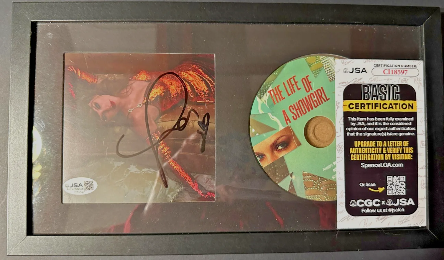 Taylor Swift - SIGNED "Life of A Showgirl" #2 JSA certified authentic - framed!, image 2