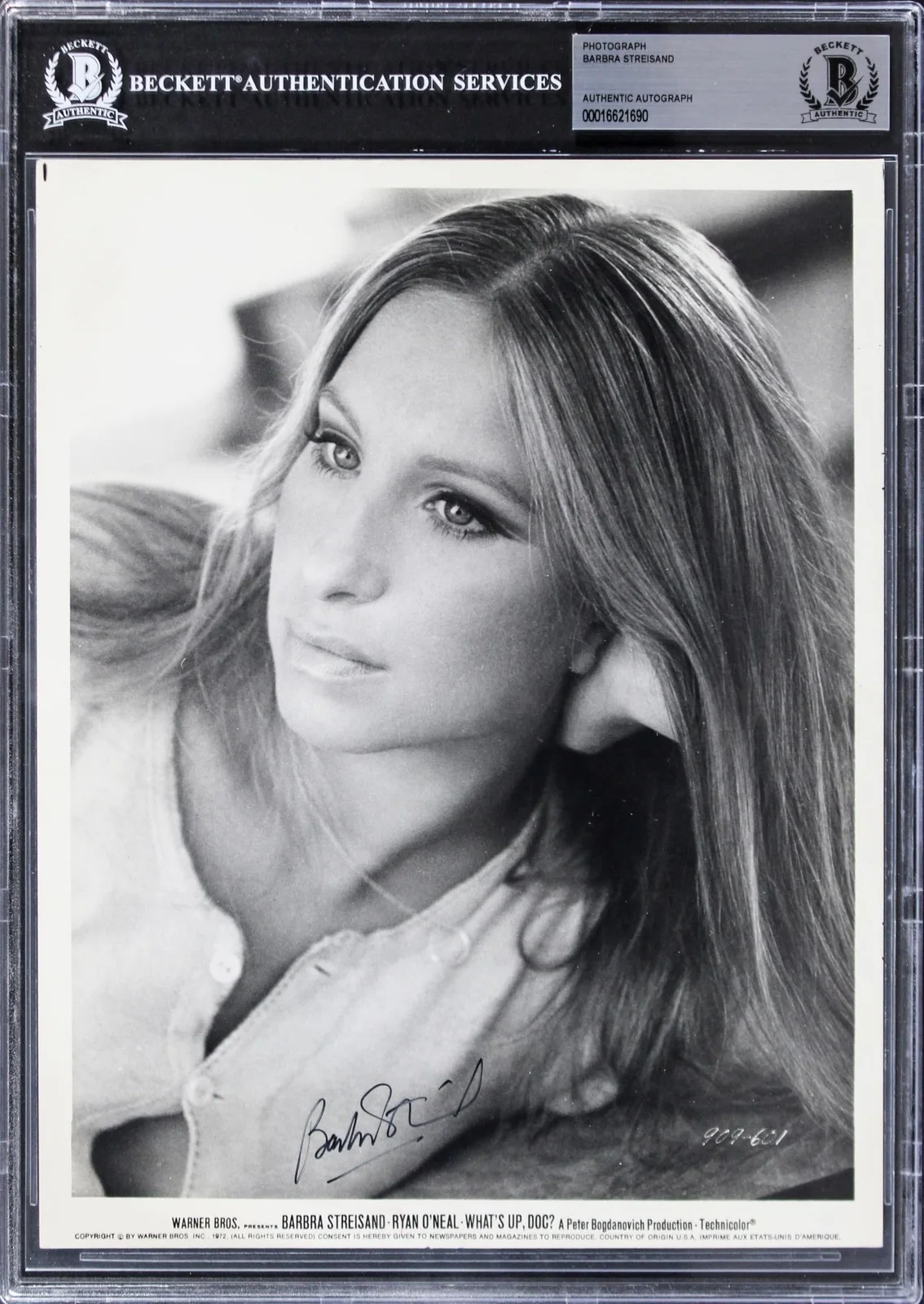 Barbra Streisand — Barbra Streisand What's Up, Doc? Authentic Signed 8x10 Promp Photo BAS Slabbed, изображение 4