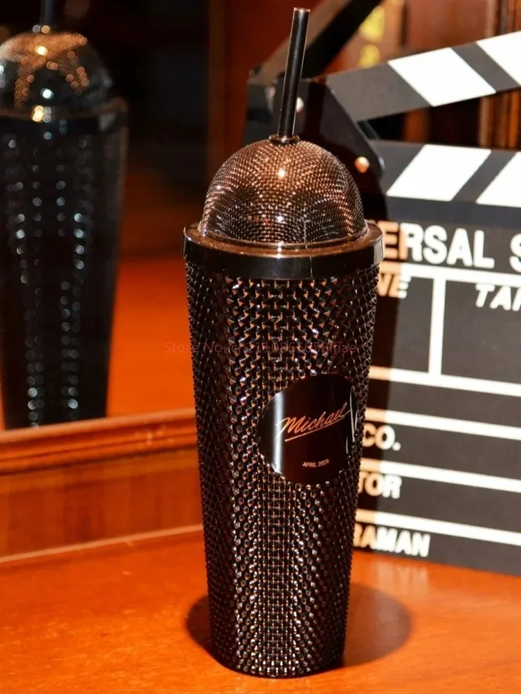 Michael Jackson Movie Gold~Black Microphone Cup Tumbler Cinema Exclusive, изображение 4