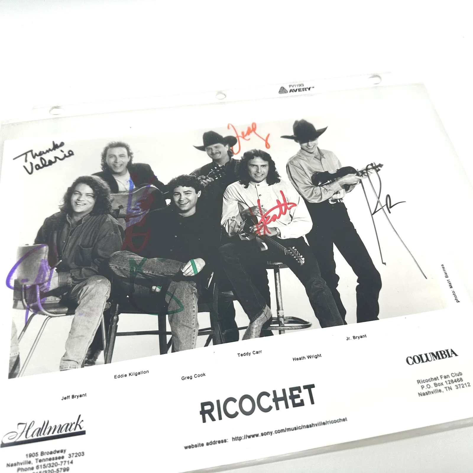 Ricochet Signed Columbia Nashville Promo Photo Multi Autograph Country Band CS1, изображение 2