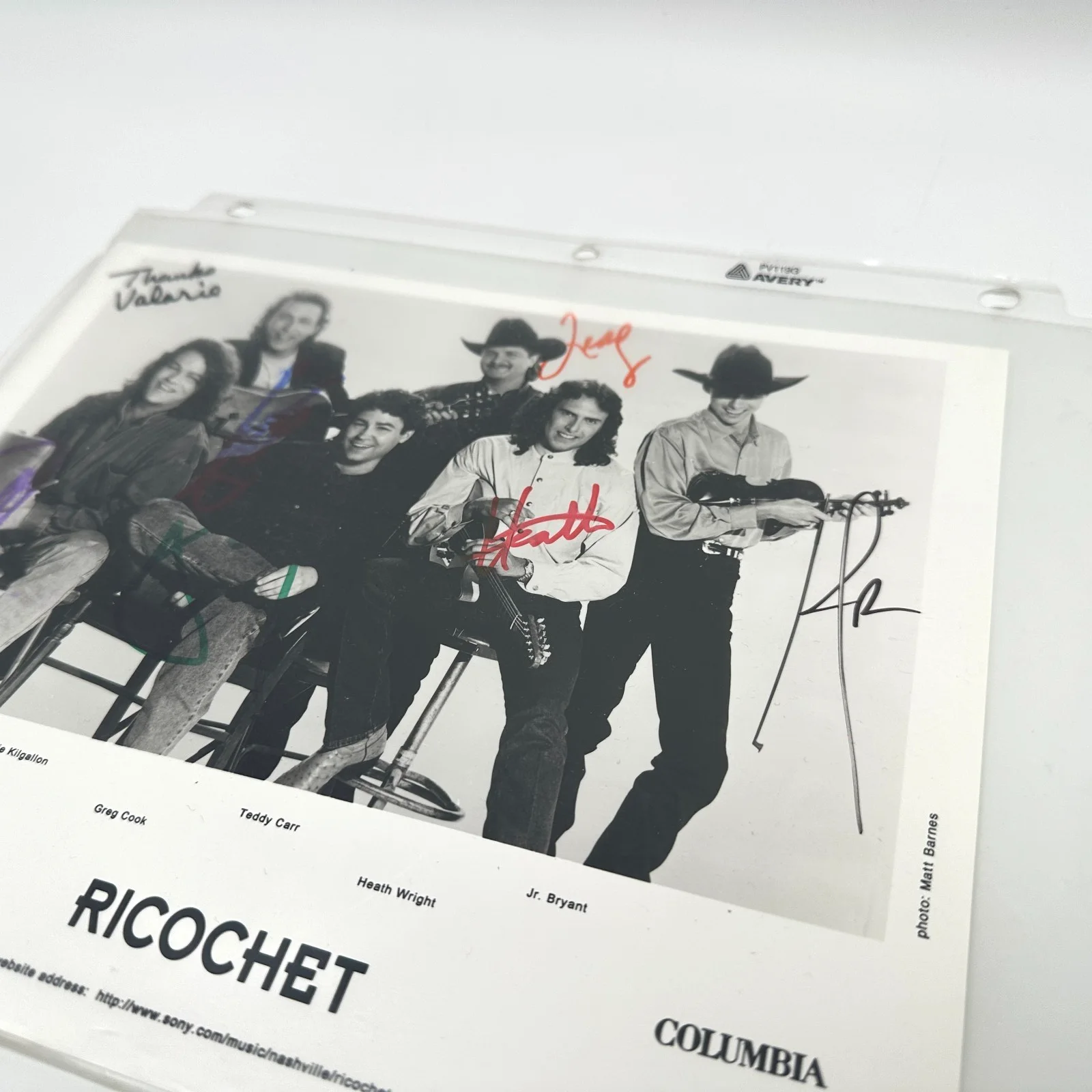 Ricochet Signed Columbia Nashville Promo Photo Multi Autograph Country Band CS1, изображение 3