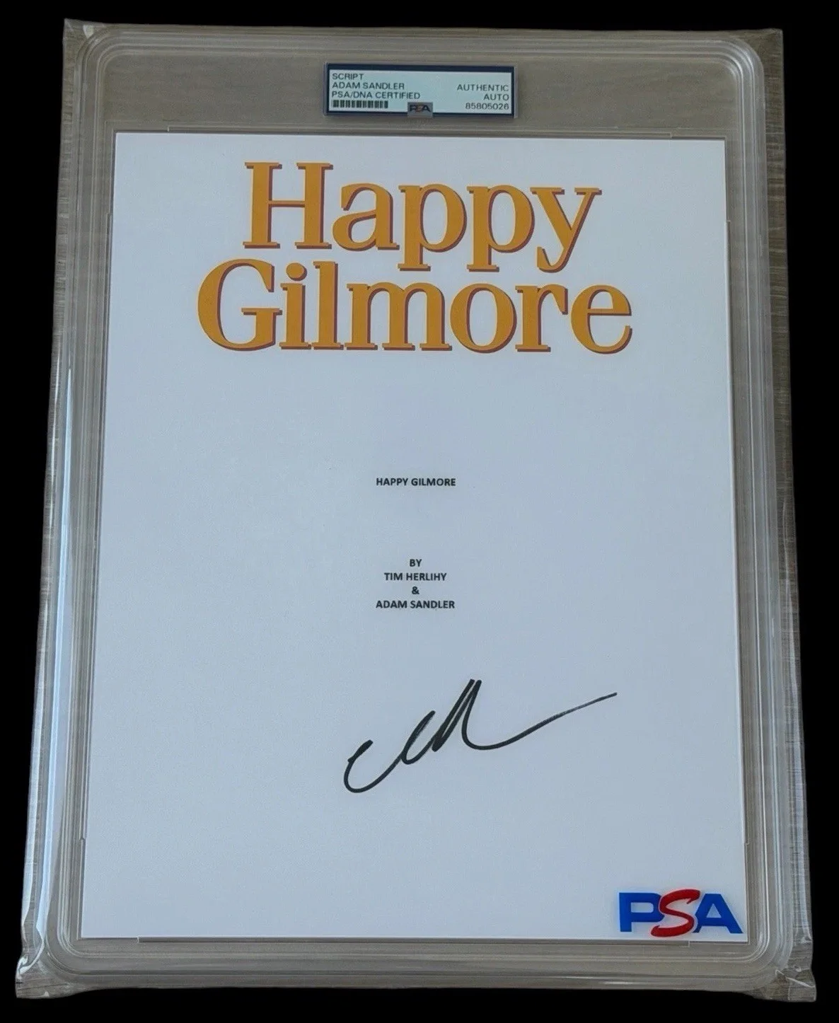 Adam Sandler — Adam Sandler Signed Happy Gilmore Movie Script PSA/DNA AUTO ENCAPSULATED